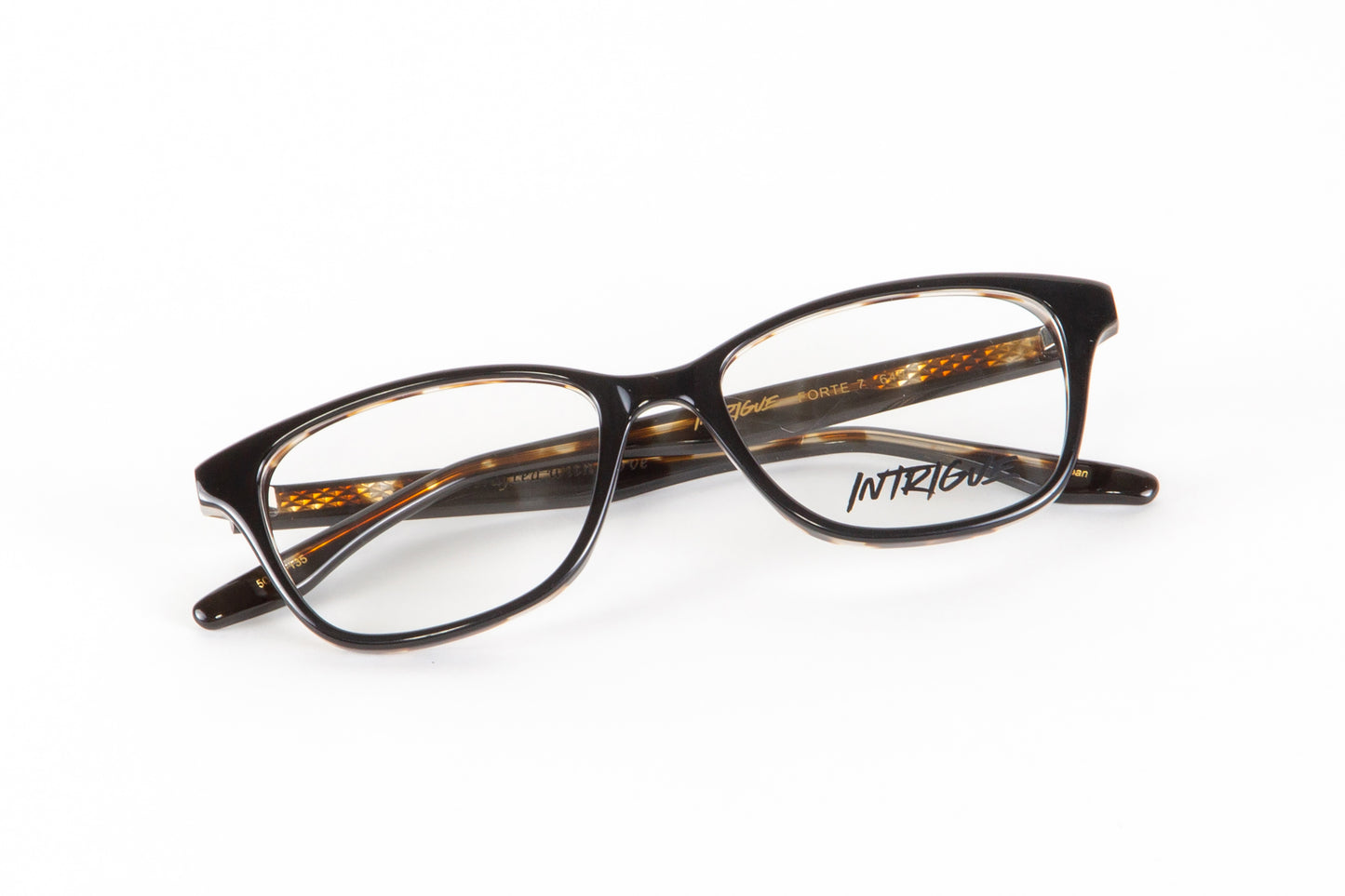 INTRIGUE style FORTE 7 c649 black brown grey clear acetate 50-17-135 Japan