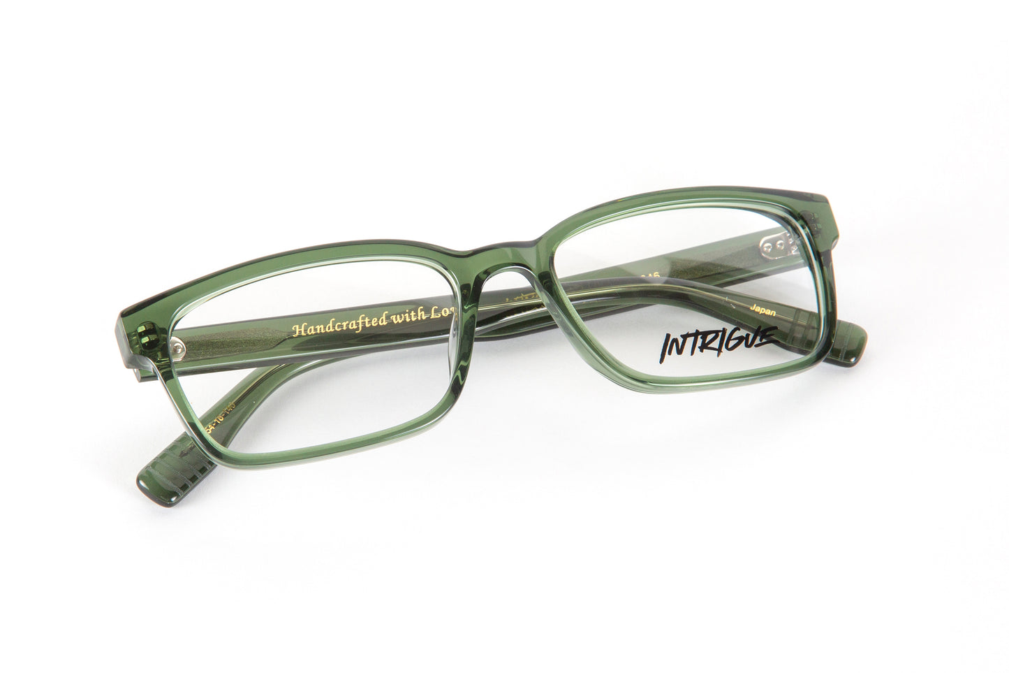 INTRIGUE style FORTE 9 c246 bottle green khaki clear acetate 54-18-140 Japan