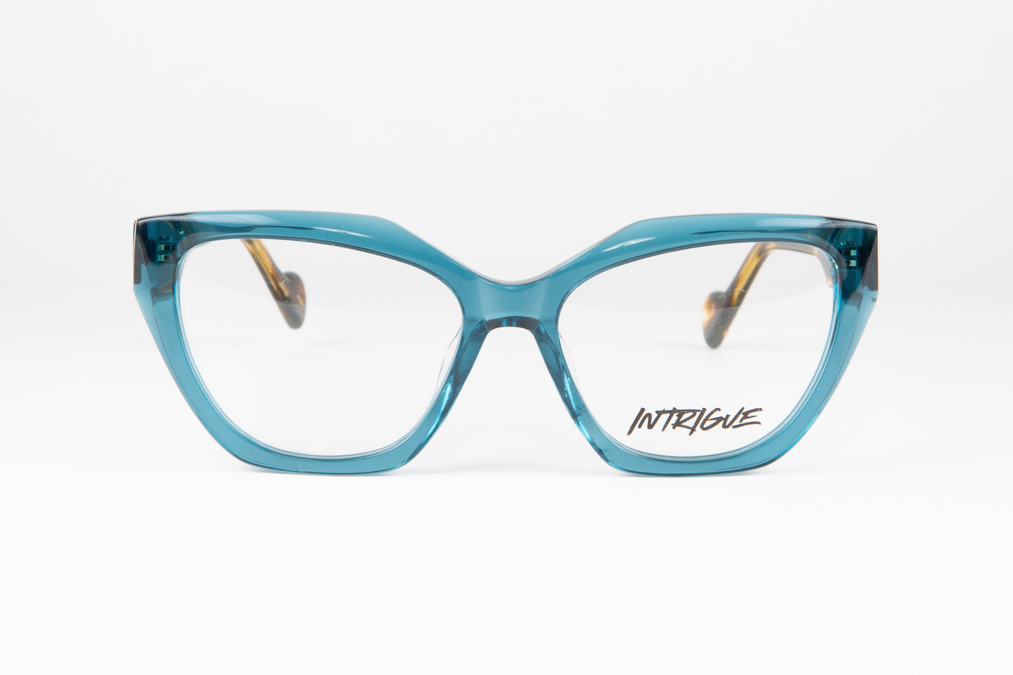 INTRIGUE style F YEAH c185 teal clear brown wood acetate 53-16-145 Japan