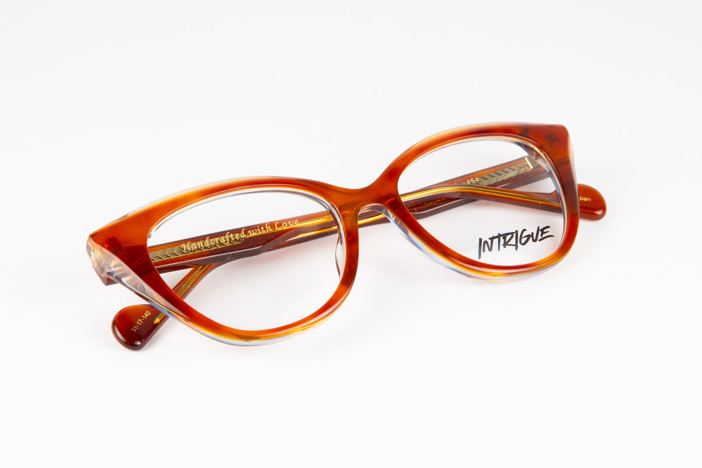 INTRIGUE style YEAH WELL c454 honey brown blue clear acetate 51-17-140 Japan