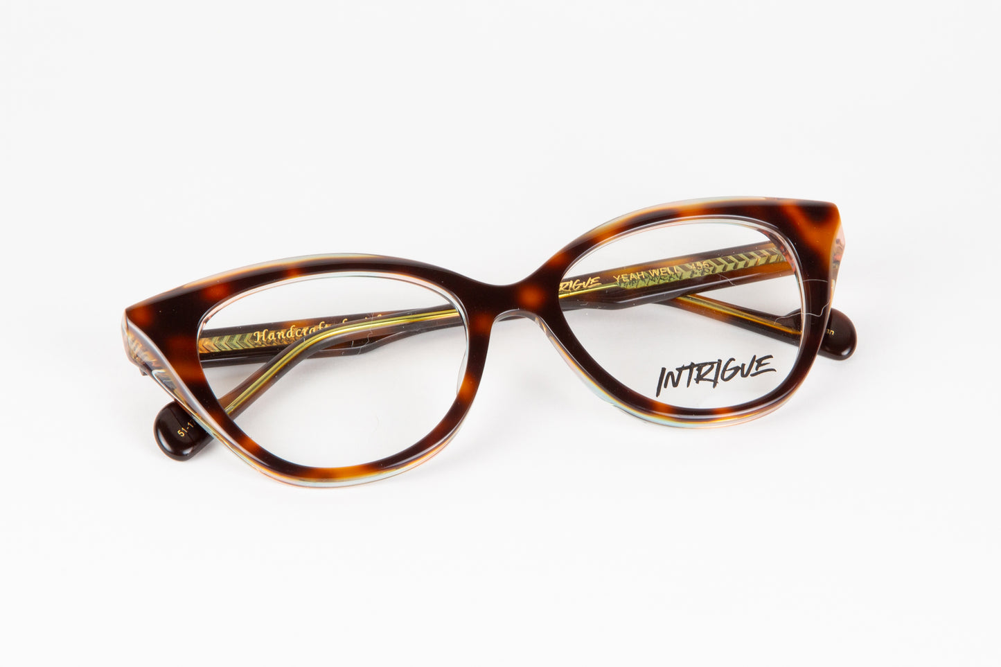 INTRIGUE style YEAH WELL c456 tortoise shell brown blue clear acetate 51-17-140 Japan