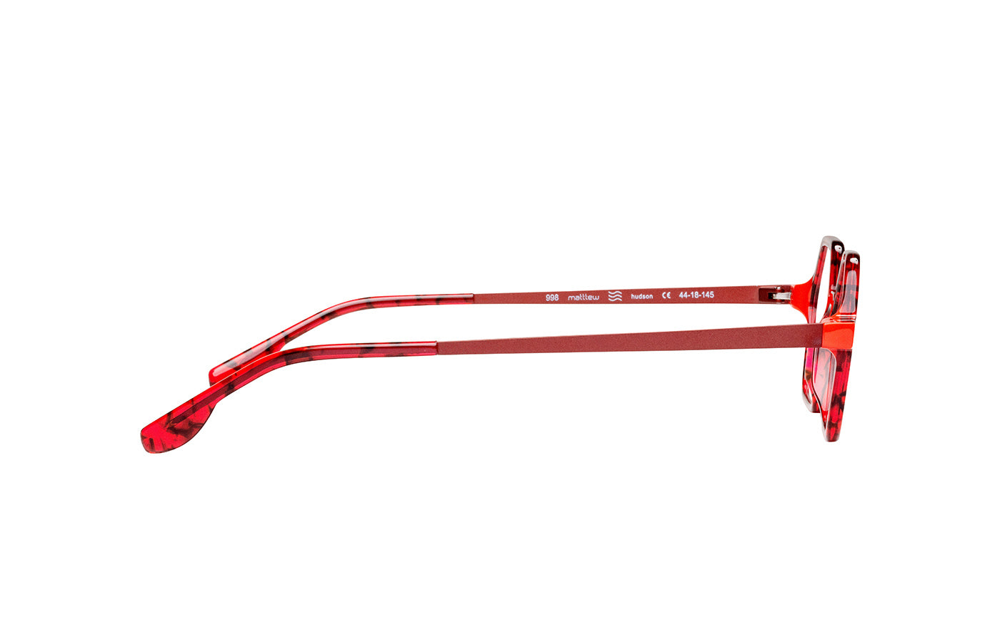 matttew Belgium style HUDSON 998 red stainless steel acetate 43-19-145 made in France