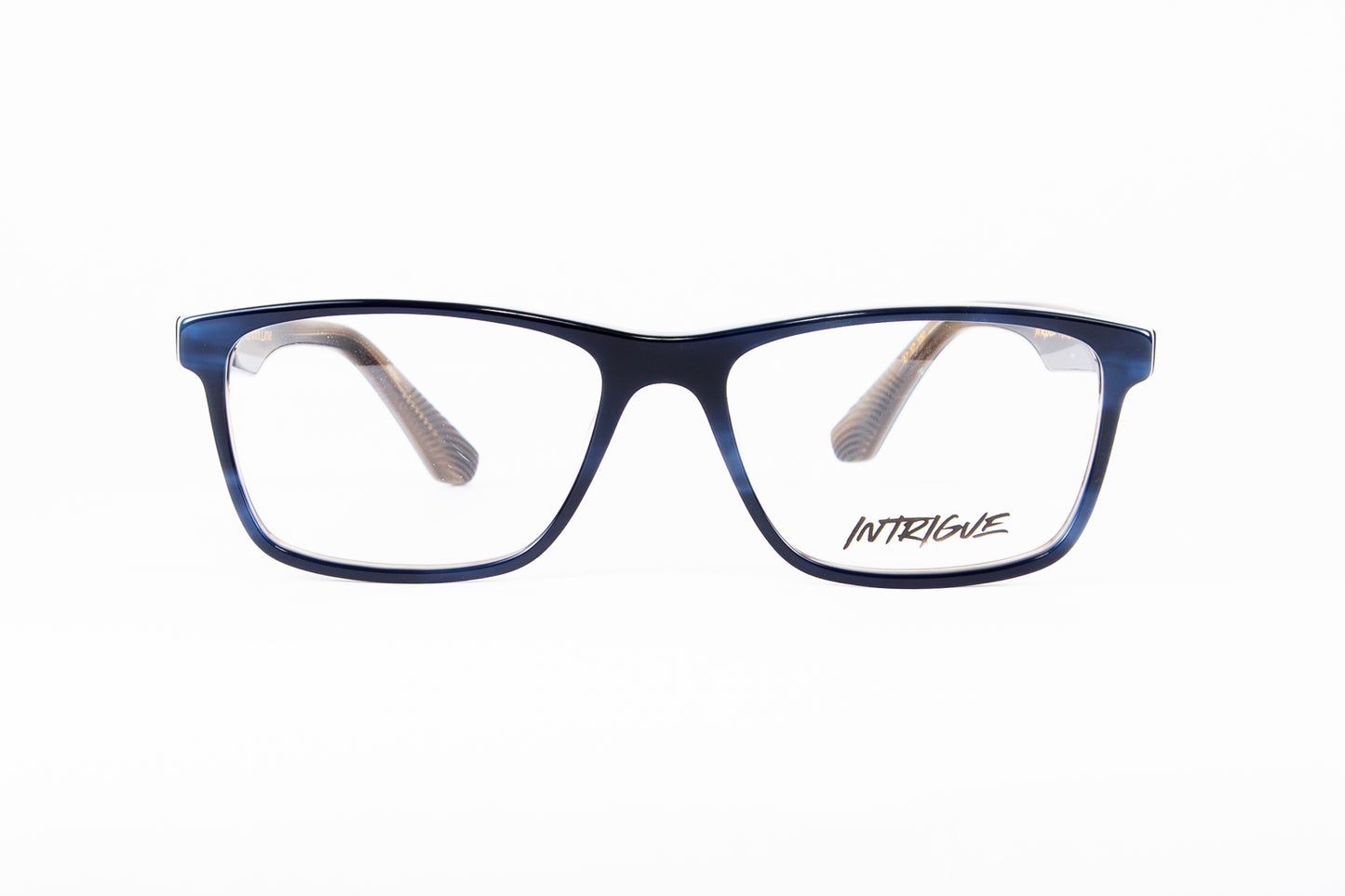 INTRIGUE style FORTE 14 c725 blue horn brown acetate 57-17-150 Japan