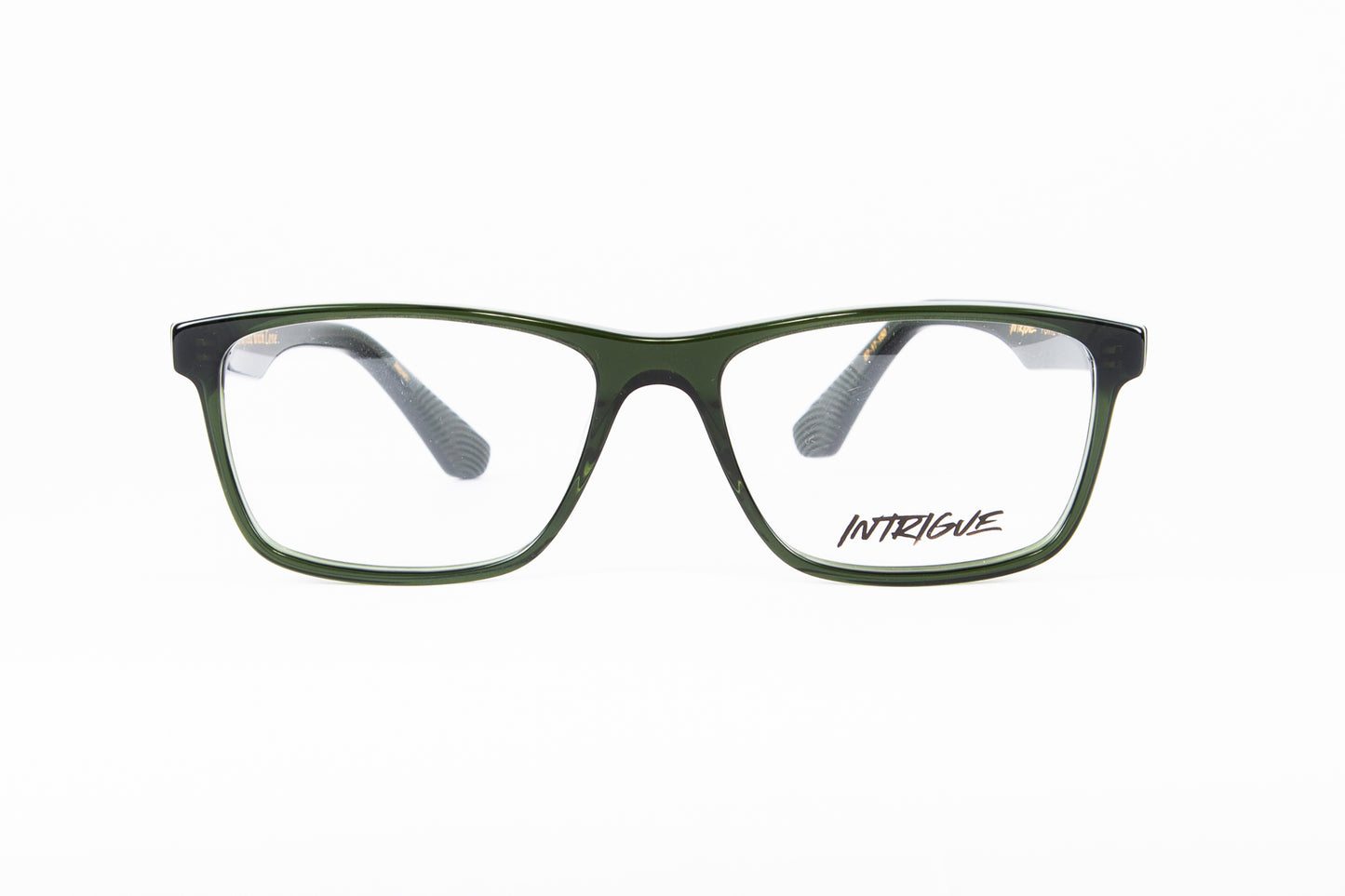 INTRIGUE style FORTE 14 c125 bottle green khaki clear acetate 57-17-150 Japan