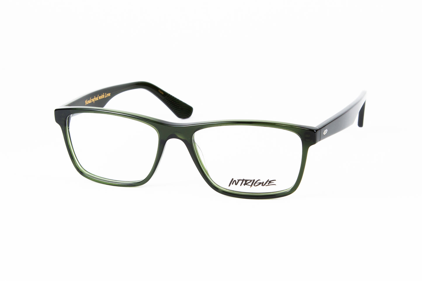 INTRIGUE style FORTE 14 c125 bottle green khaki clear acetate 57-17-150 Japan