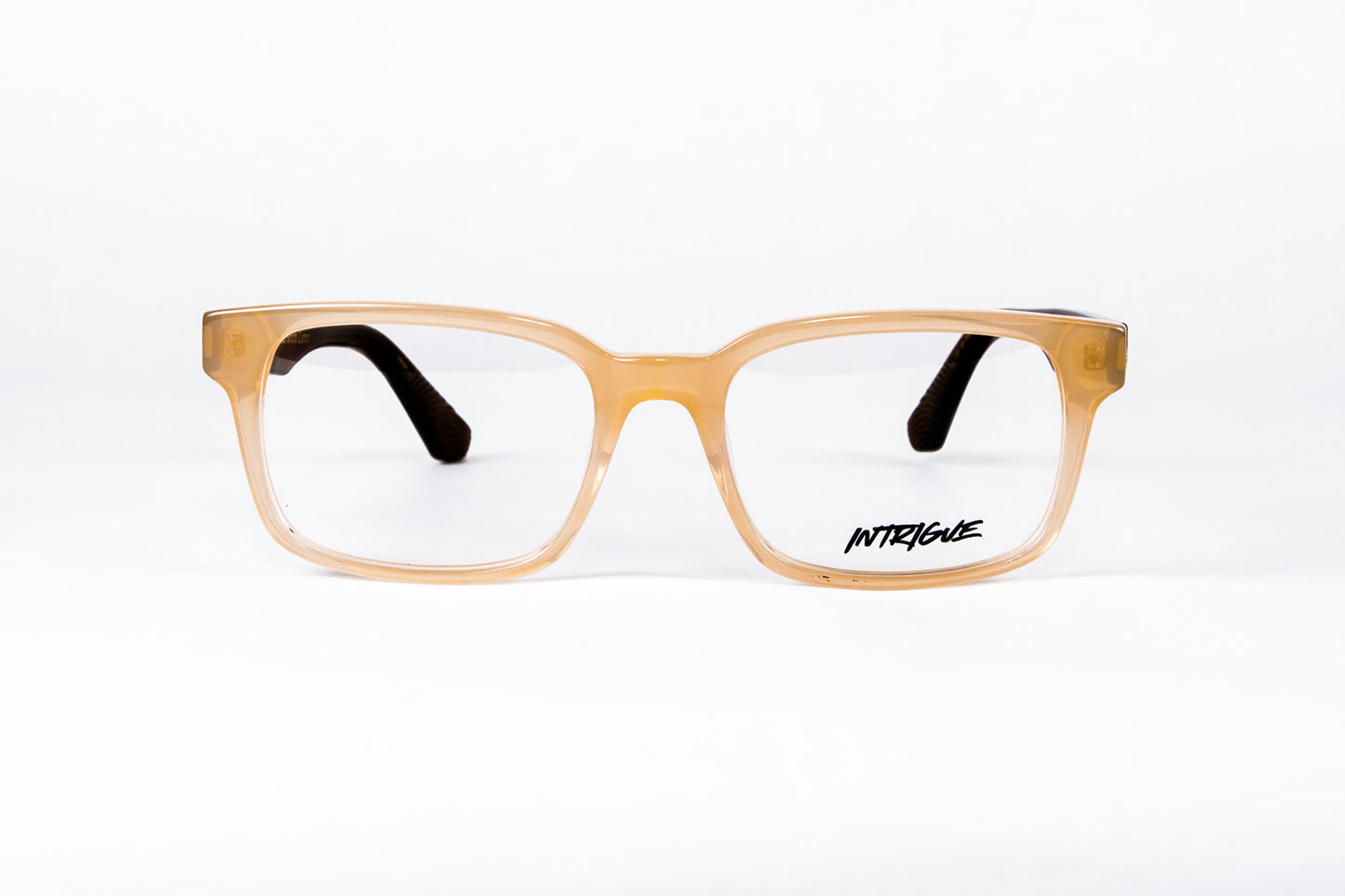INTRIGUE style FORTE 11 c581 tan horn brown clear translucent acetate 55-19-150 Japan