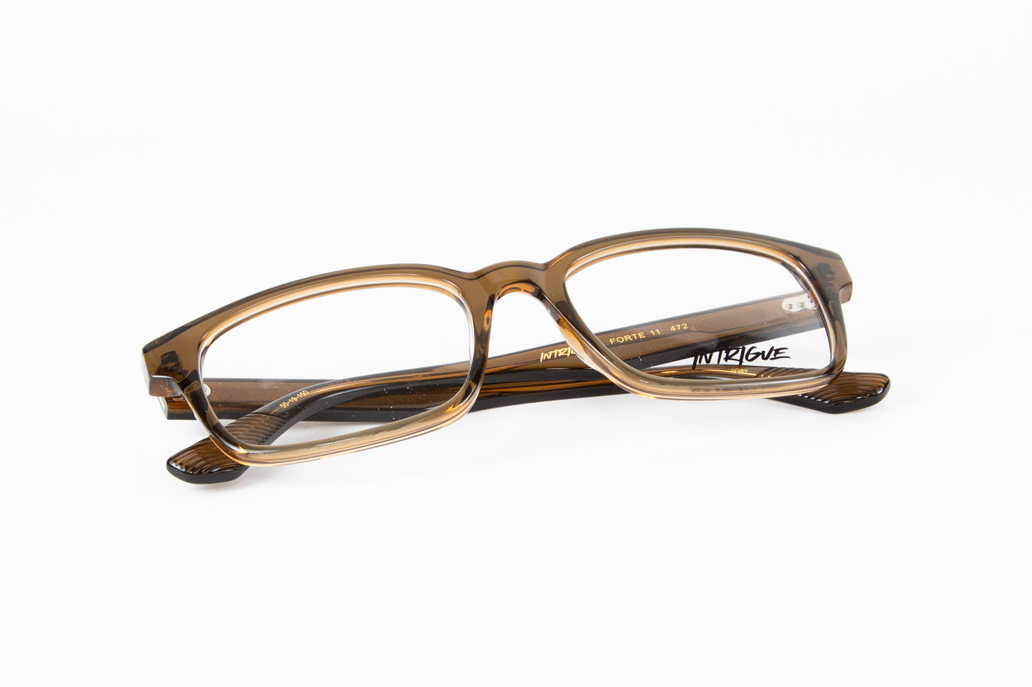INTRIGUE style FORTE 11 c472 brown clear translucent acetate 55-19-150 Japan