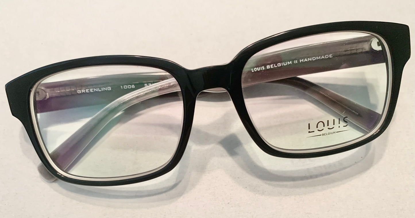 LOUIS BELGIUM eyeglasses frame Greenling 1006 black grey white clear