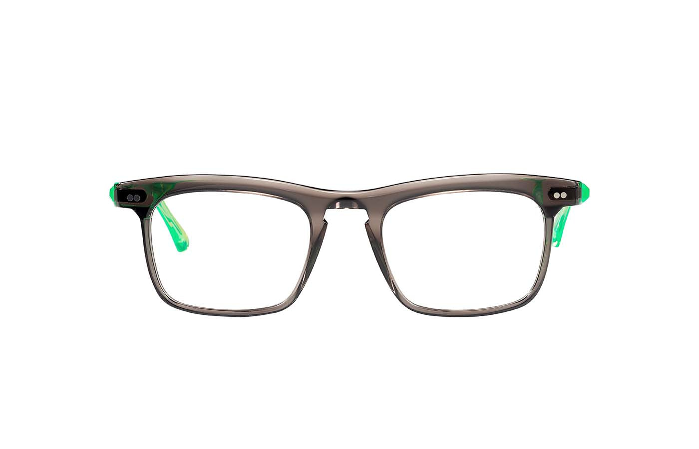 matttew Belgium style GOBAIN 908 grey neon green acetate 50-22-150 made in France