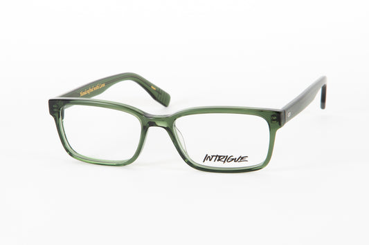INTRIGUE style FORTE 9 c246 bottle green khaki clear acetate 54-18-140 Japan