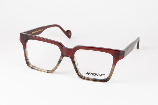 INTRIGUE style SAY YEAH c621 burgundy red grey fade clear acetate 52-16-145 Japan