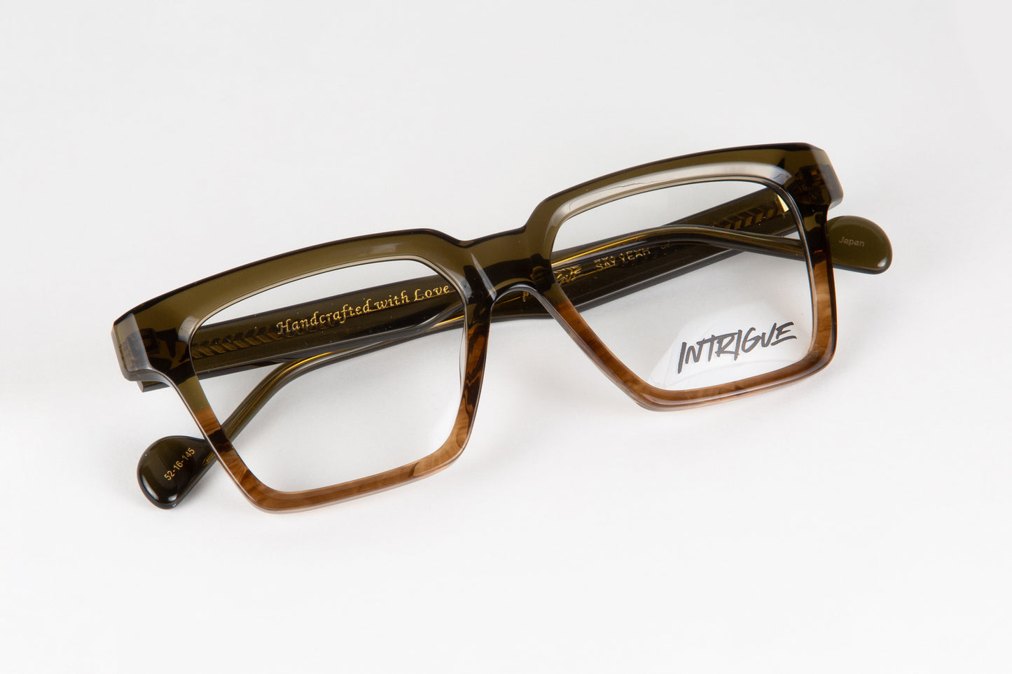 INTRIGUE style SAY YEAH c624 khaki bottle green brown fade clear acetate 52-16-145 Japan