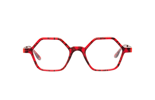 matttew Belgium style HUDSON 998 red stainless steel acetate 43-19-145 made in France
