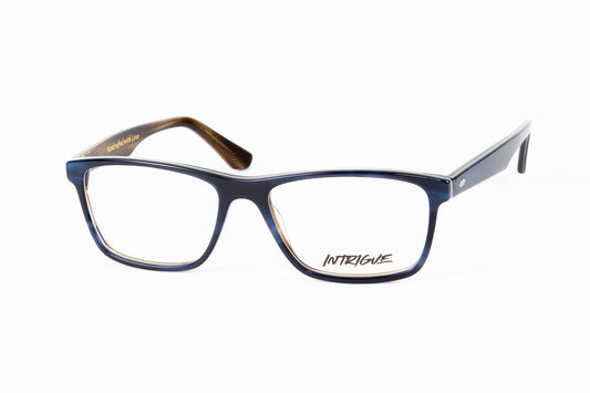 INTRIGUE style FORTE 14 c725 blue horn brown acetate 57-17-150 Japan