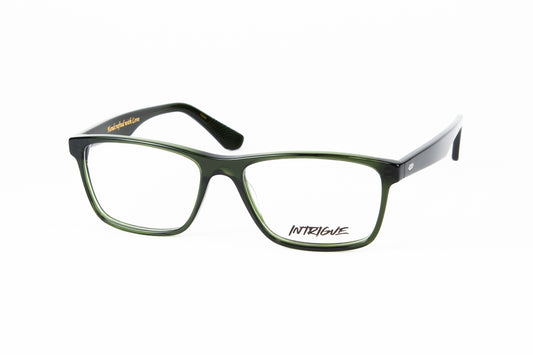 INTRIGUE style FORTE 14 c125 bottle green khaki clear acetate 57-17-150 Japan
