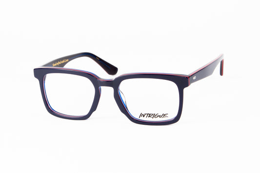 INTRIGUE style FORTE 12 c506 blue red stripe acetate 52-19-145 Japan