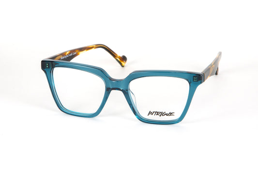 INTRIGUE style FORTE 4 c185 petrol blue cocobolo wood brown clear acetate 51-18-145 Japan