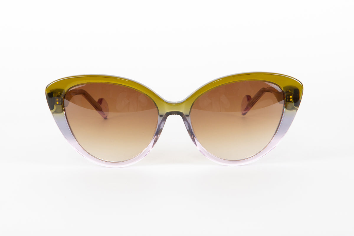 INTRIGUE sunglasses NO CHANCE c211 translucent green grey lavender gradient fade clear acetate 57-17-140 Japan eyeglasses eyewear