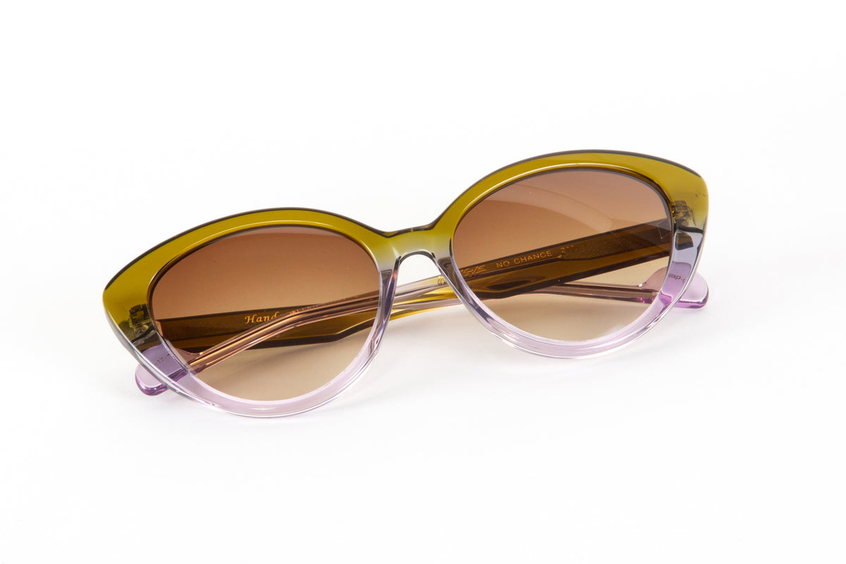 INTRIGUE sunglasses NO CHANCE c211 translucent green grey lavender gradient fade clear acetate 57-17-140 Japan eyeglasses eyewear