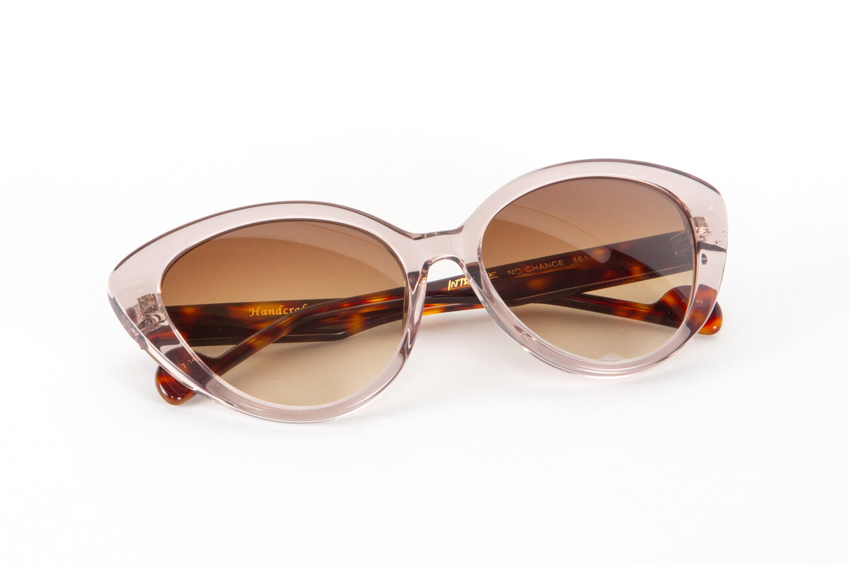 INTRIGUE sunglasses NO CHANCE c461 translucent grey tortoise brown gradient fade clear acetate 57-17-140 Japan eyeglasses eyewear