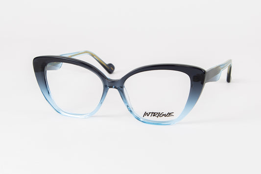 INTRIGUE style YEAH BABY c206 translucent grey blue gradient fade clear acetate 54-15-140 Japan eyeglasses eyewear frame