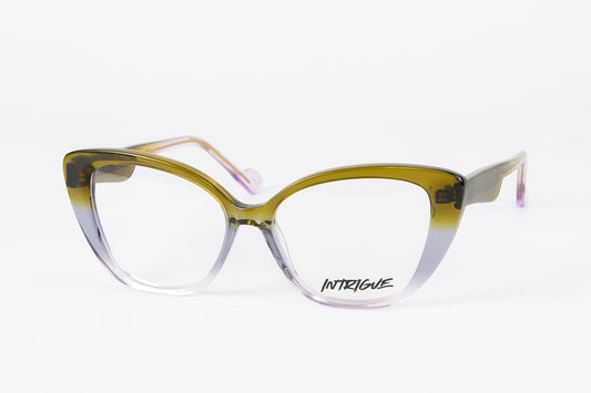 INTRIGUE style YEAH BABY c211 translucent grey bottle green gradient fade clear acetate 54-15-140 Japan eyeglasses eyewear frame
