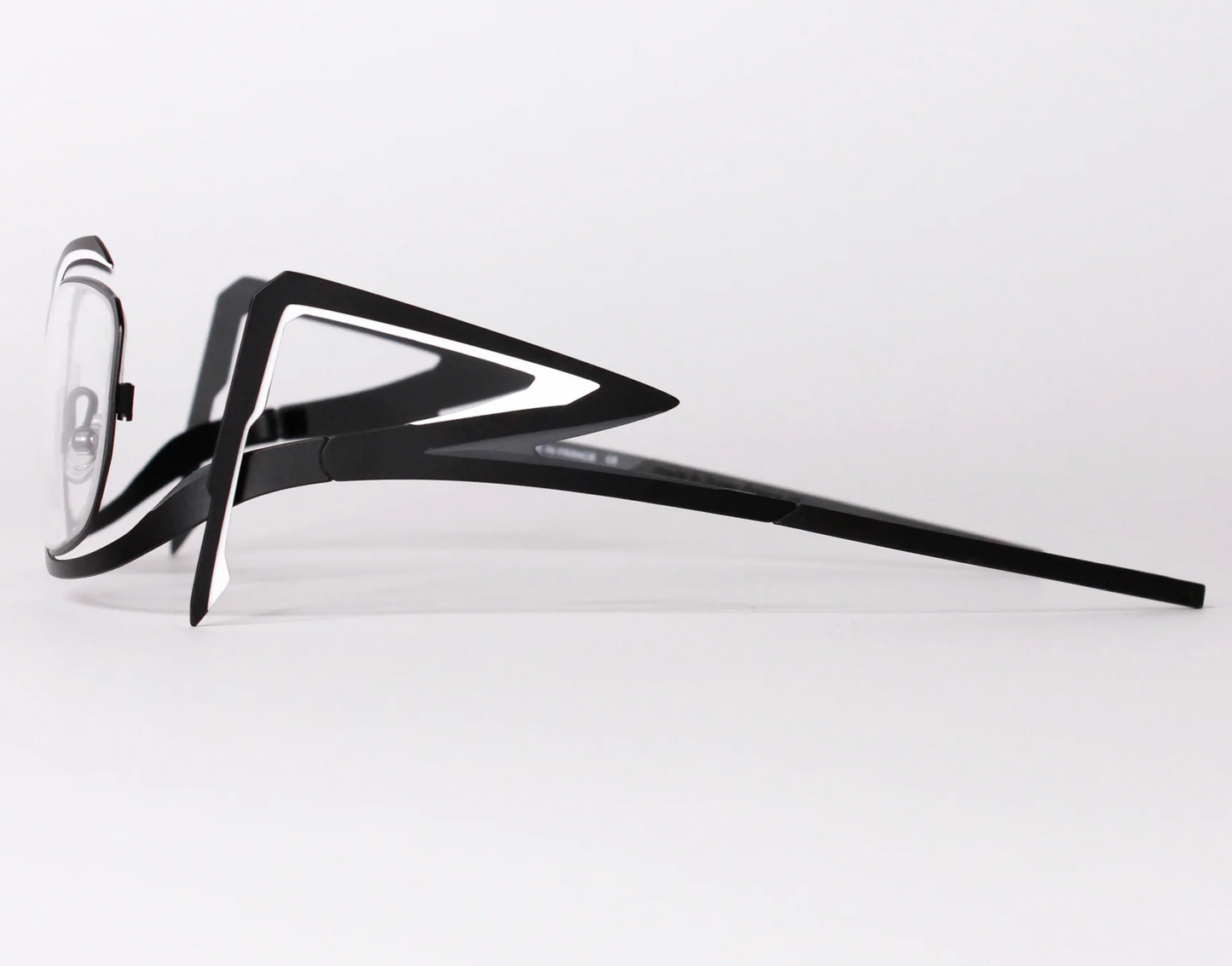 Parasite Eyewear metal eyeglasses frame VENYM 1 black white c59 made in France