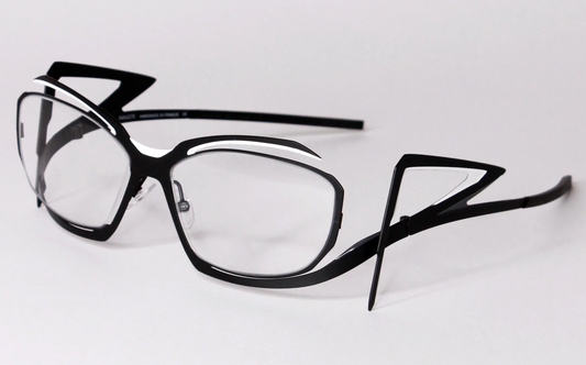 Parasite Eyewear metal eyeglasses frame VENYM 1 black white c59 made in France