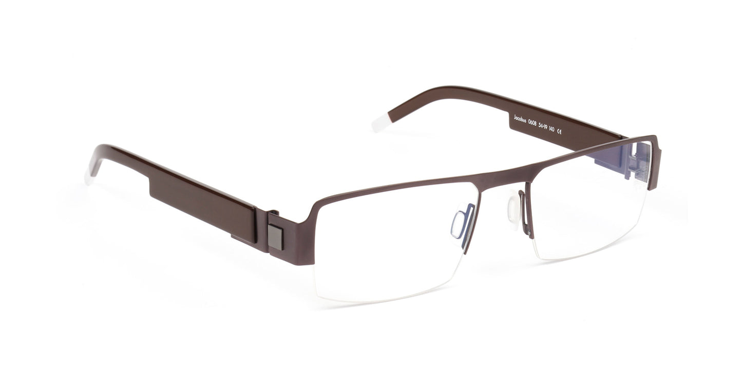De Stijl JACOBUS 0608 rectangular metal grey brown size 54-19-140